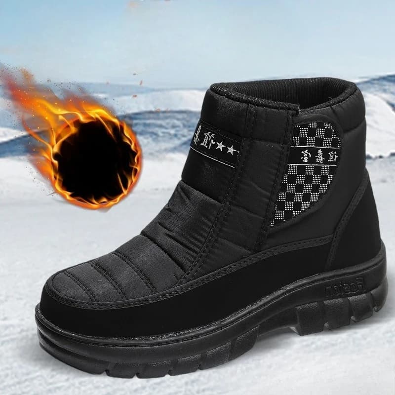 Stivali da neve da uomo invernali impermeabili con suola spessa Scarpe da trekking calde resistenti al freddo Stivaletti in velluto con altezza maggiorata