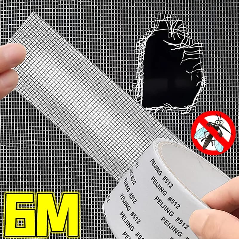 2/6M Window Screen Repair Tape Easy-to-Apply Waterproof Anti-bug Fly Mesh Perforation Tape Self-Adhesive Anti-Insect Mesh Patch