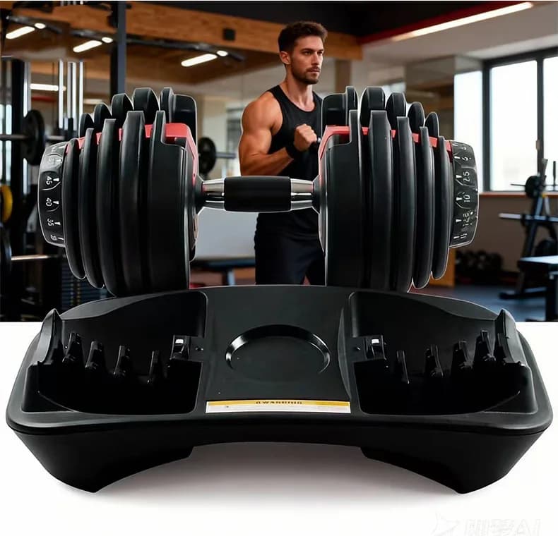 Manubrio Regolabile Automatico da 40kg/90lbs, Attrezzatura per Allenamento con Pesi per Palestra Domestica
