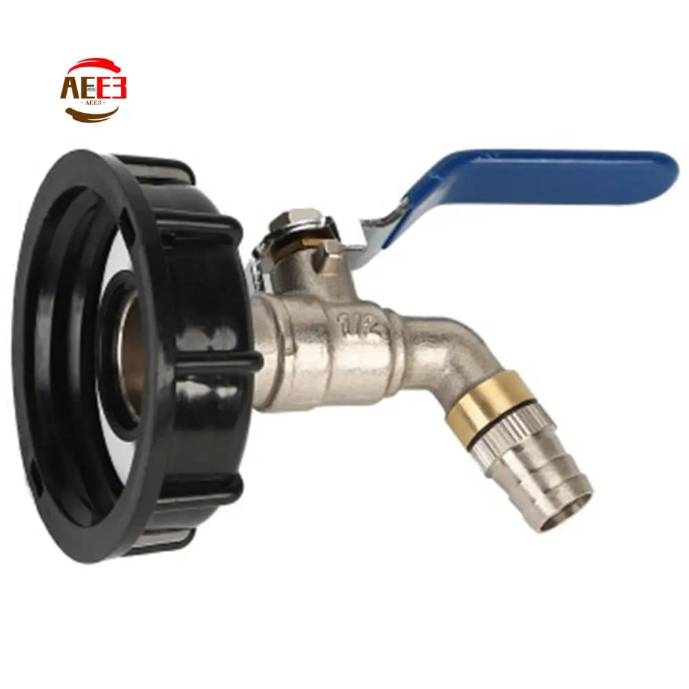 AEE3-IBC Rubinetto con uscita a sfera Serbatoio 3/4 pollici Adattatore di scarico per uso alimentare S60X6 Serbatoio da 1000 litri Contenitore per acqua piovana Valvola per rubinetto con tubo in ottone