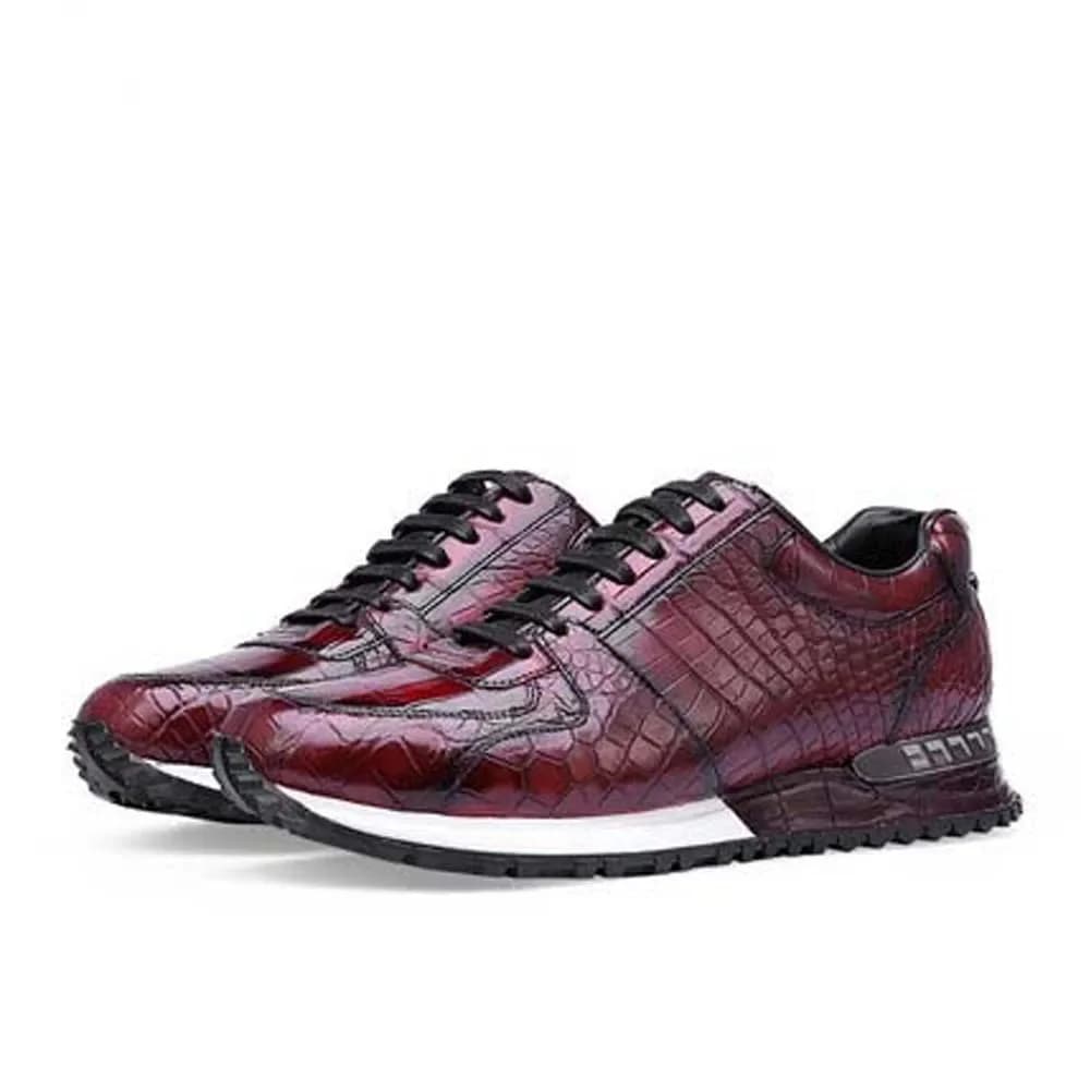 piliyuan scarpe in coccodrillo manuale maschile Colore pennello Scarpe antiscivolo da uomo per il tempo libero moda Testa tonda stringata traspirante