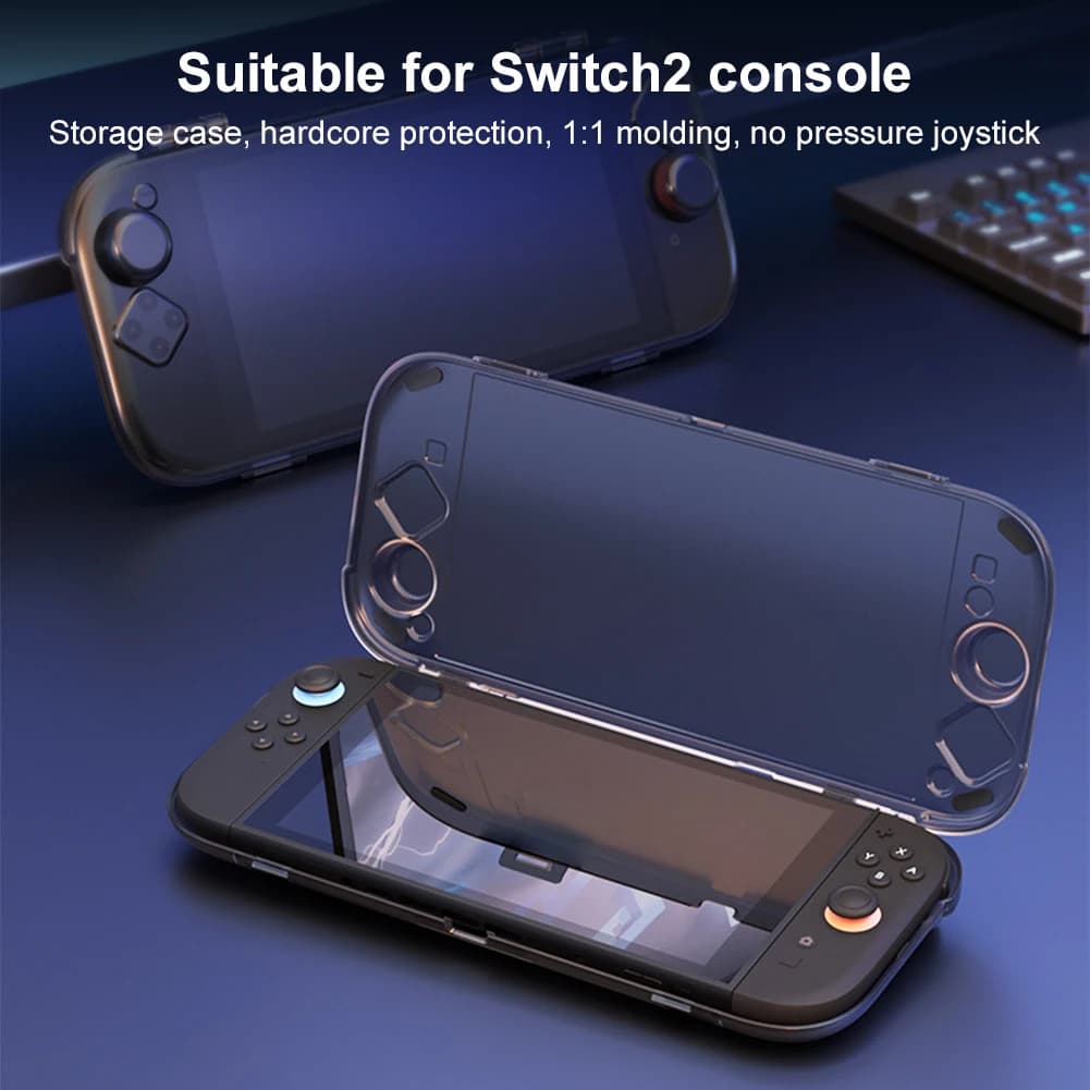 Per Nintendo Switch 2 Custodia trasparente per PC Console di gioco Protezione trasparente Guscio rigido Custodia protettiva antiurto Scatola da viaggio