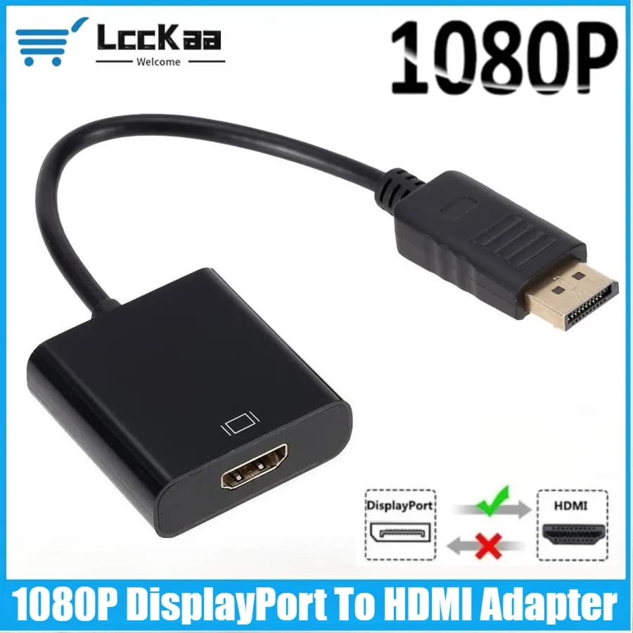 Convertitore compatibile DisplayPort a HDMI 1080P DP maschio a cavo adattatore femmina HD per PC HDTV Proiettore TV Computer portatile