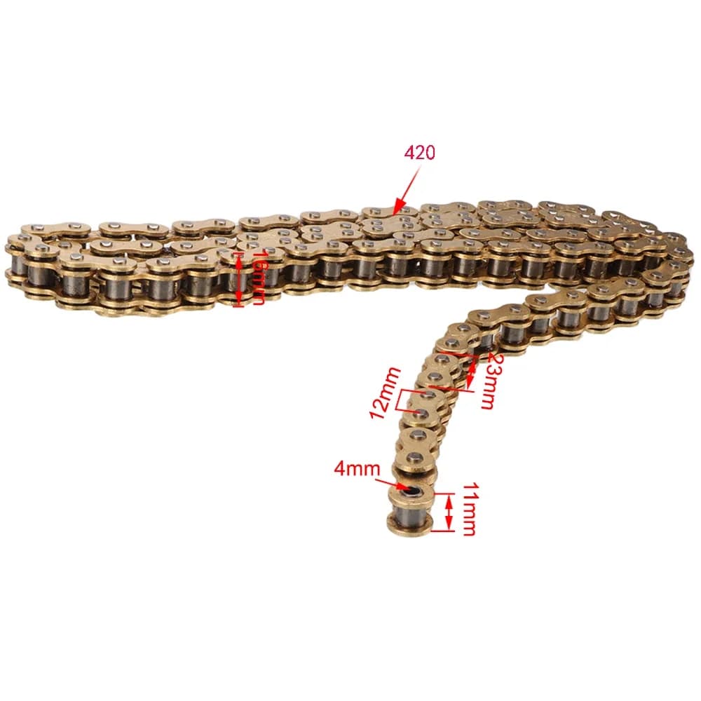 Moto Oro Paraolio Catena Set Per 420 Catena 102 106 Collegamenti Per Dirt Bike ATV Quad MX Enduro Motocross Racing Motocross