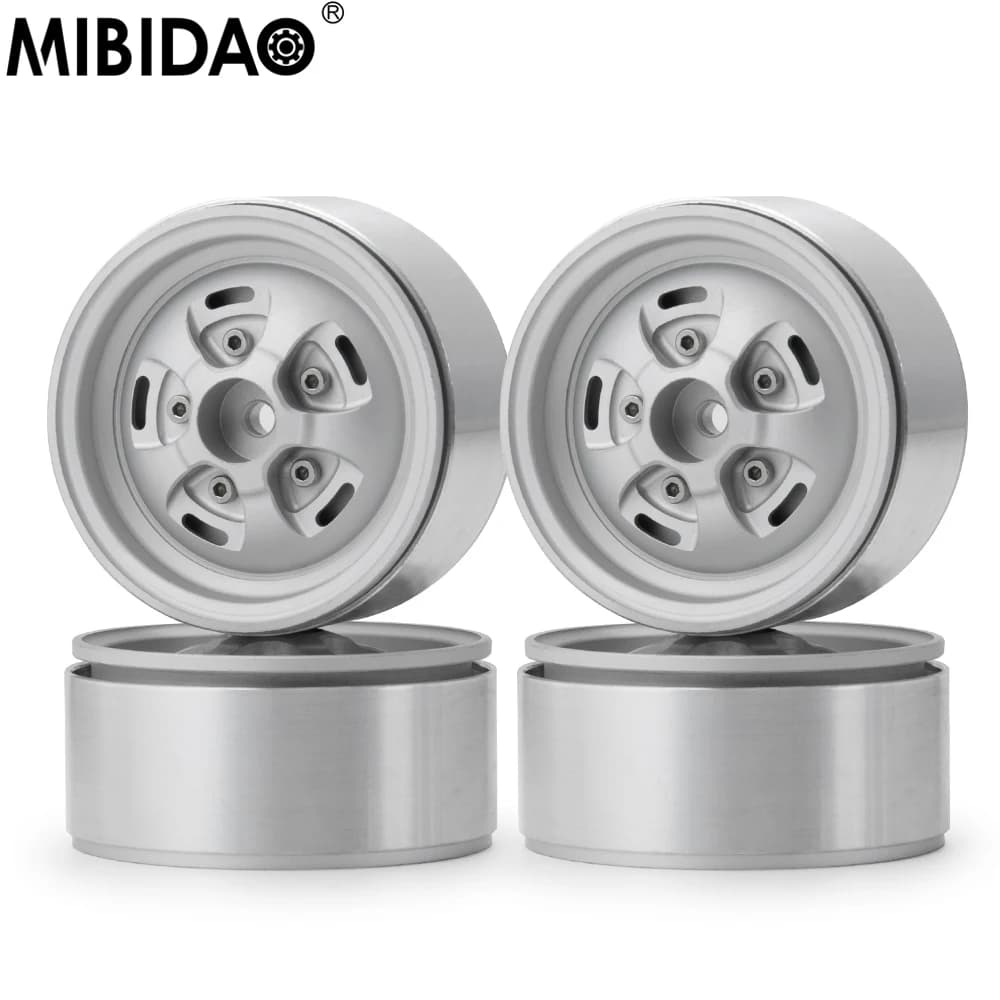 MIBIDAO 1.9 "Metal Beadlock Mozzo Ruota Cerchione 26mm Larghezza Per 1/10 Axial SCX10 90046 D90 TRX4 Redcat RC Crawler Car