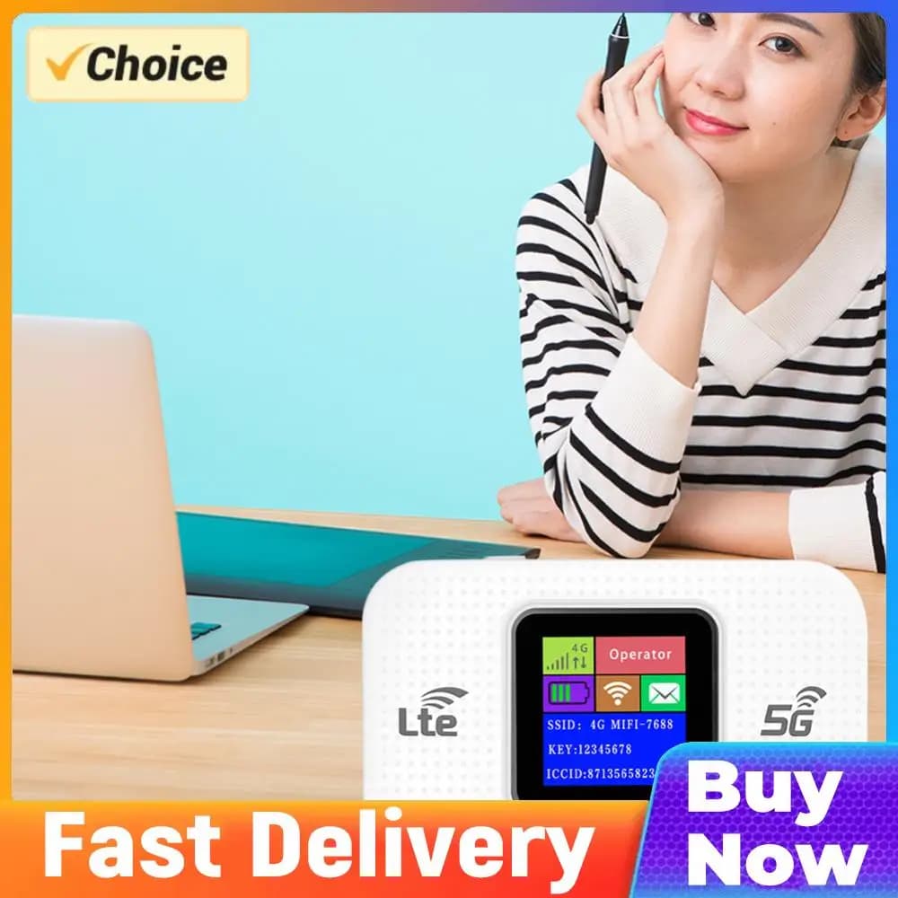 Wireless 4G LTE Internet Router, Wireless 150Mbps WiFi Router, Portable Hotspot, Plug & Play WiFi Device, Smart WiFi Router for Travel