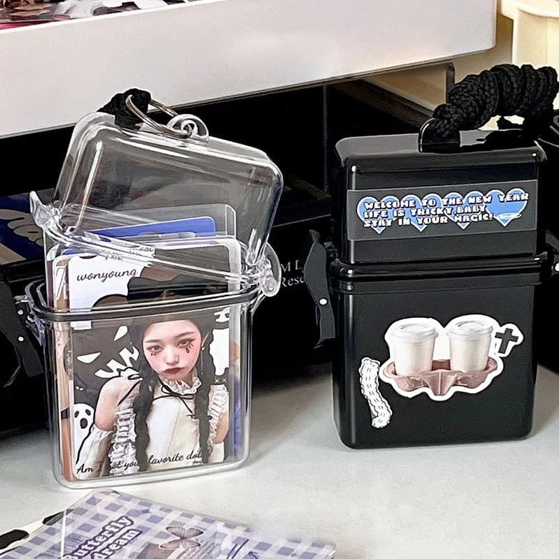 Ins Toploader photoberds Storage Box Kpop Idol Photo Card Holder Boxes Kawaii