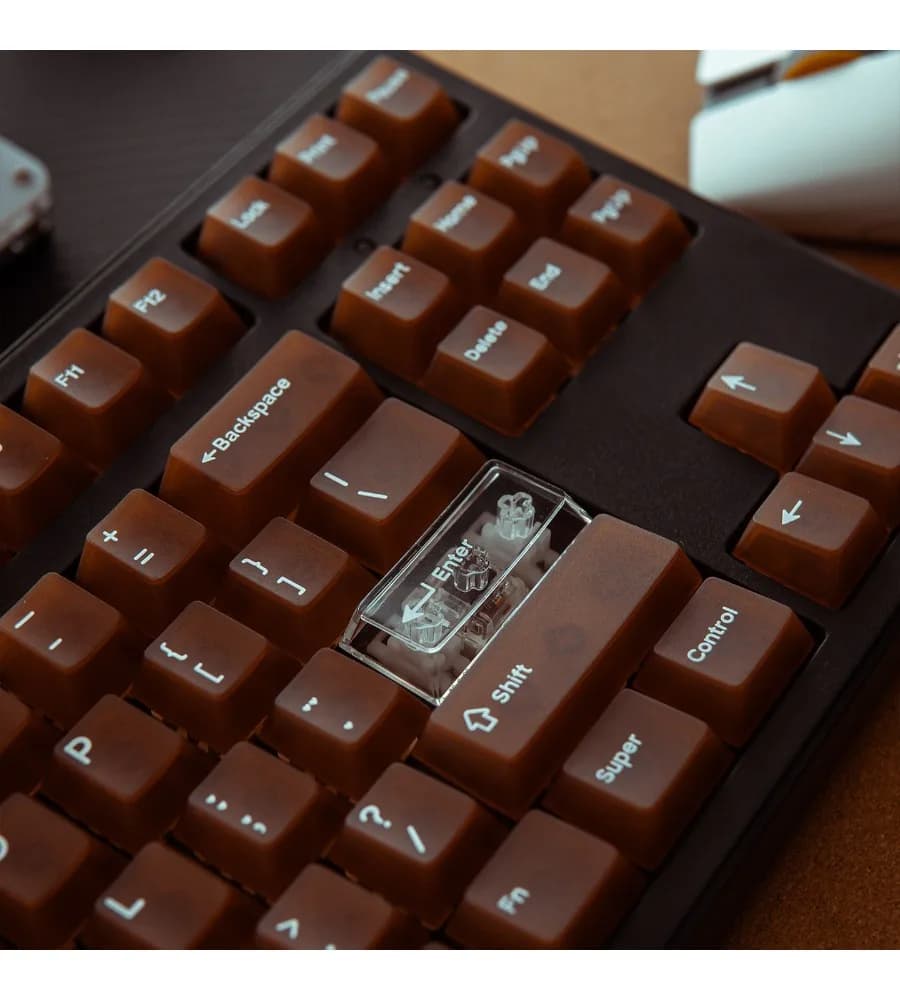 Coffee PC fog through keyboard keycap 132 keys pad printing magnetic axis custom original height 61/75/87