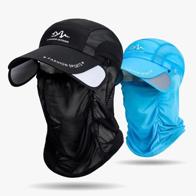 Cappelli da pesca per protezione solare da pesca all'aperto Lingua lunga da uomo Estate traspirante antivento Tenda in rete con visiera Cappello con esca