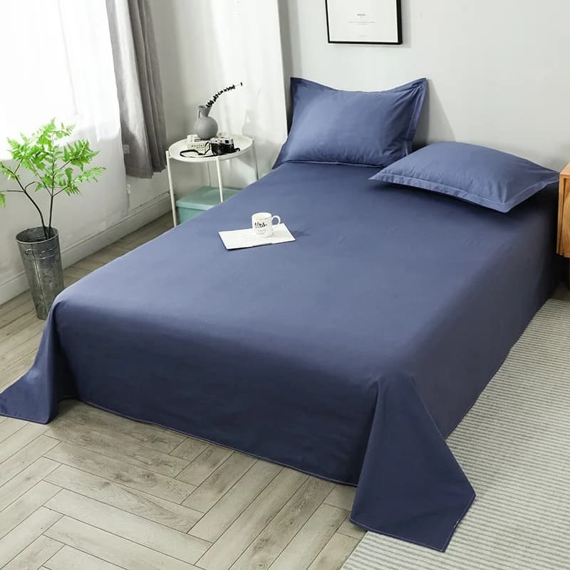 Lenzuolo singolo in cotone spazzolato tinta unita, lavabile, per dormitorio, casa, camera da letto