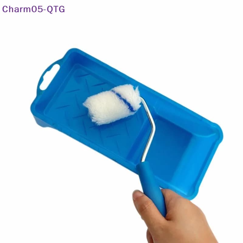 Hot！8Pcs 2Inch Smooth Finish Paint Roller Tray Lint-Free Mini Paint Roller Painting Walls High-Density Fabric Paint Rollers Set
