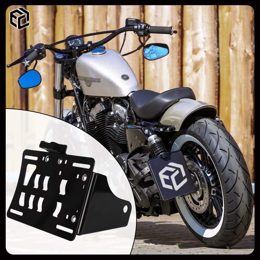 Supporto per targa laterale a LED per Harley Forty Eight (2010-2022), SuperLow (2011-2023), Iron 883 (2008-2022), Roadster (2016-2022)