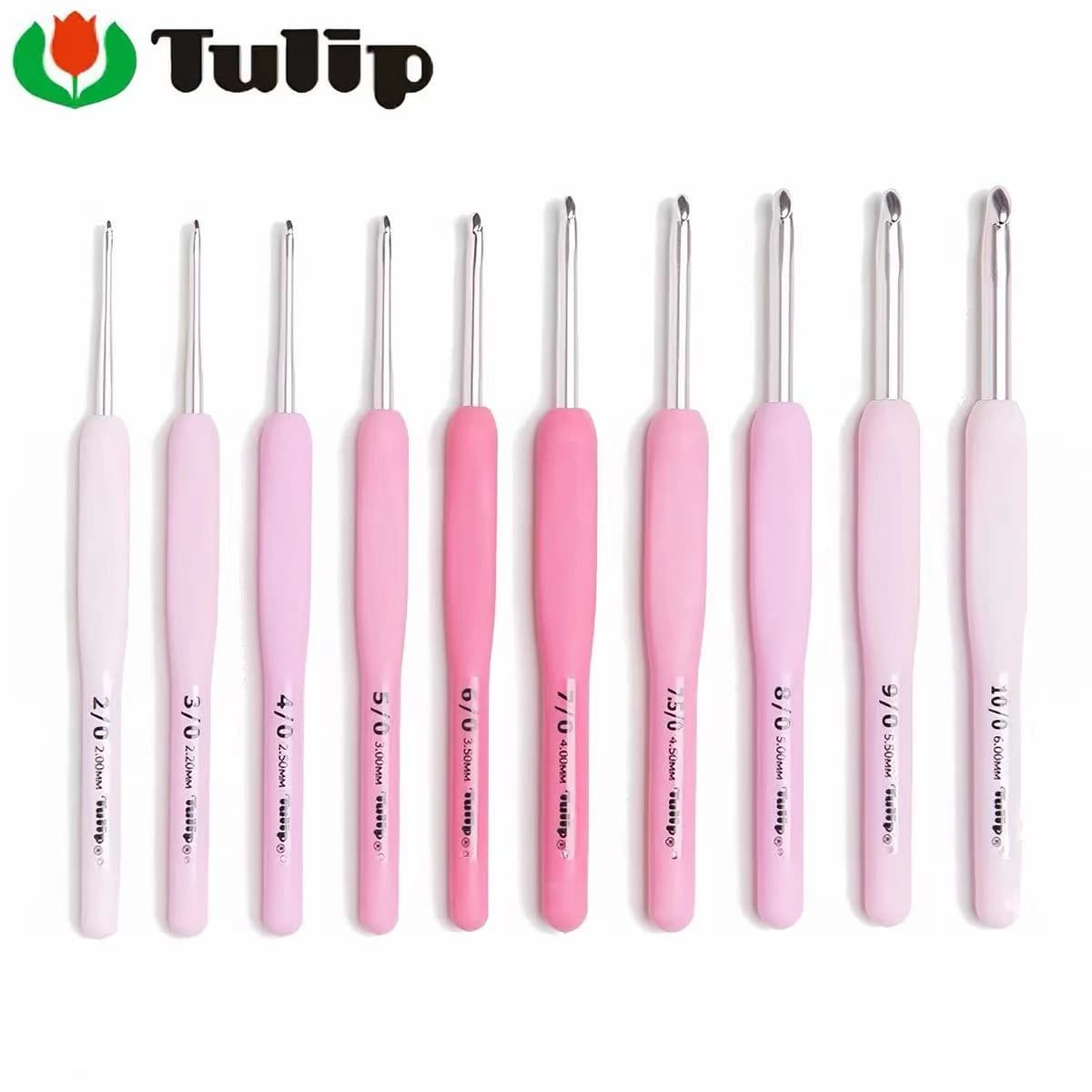 Original Tulip Etimo Rose Crochet Hooks, Ergonomic Soft Grip Crochet Needles for Sweater Yarn Knitting