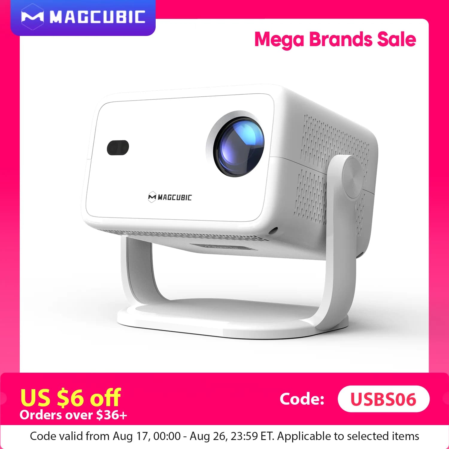 Projector Magcubic Native 1080P 650ANSI 8K Android14 L018 with autofocus correction Keystone Wifi6 BT5.4 Outdoor portable film
