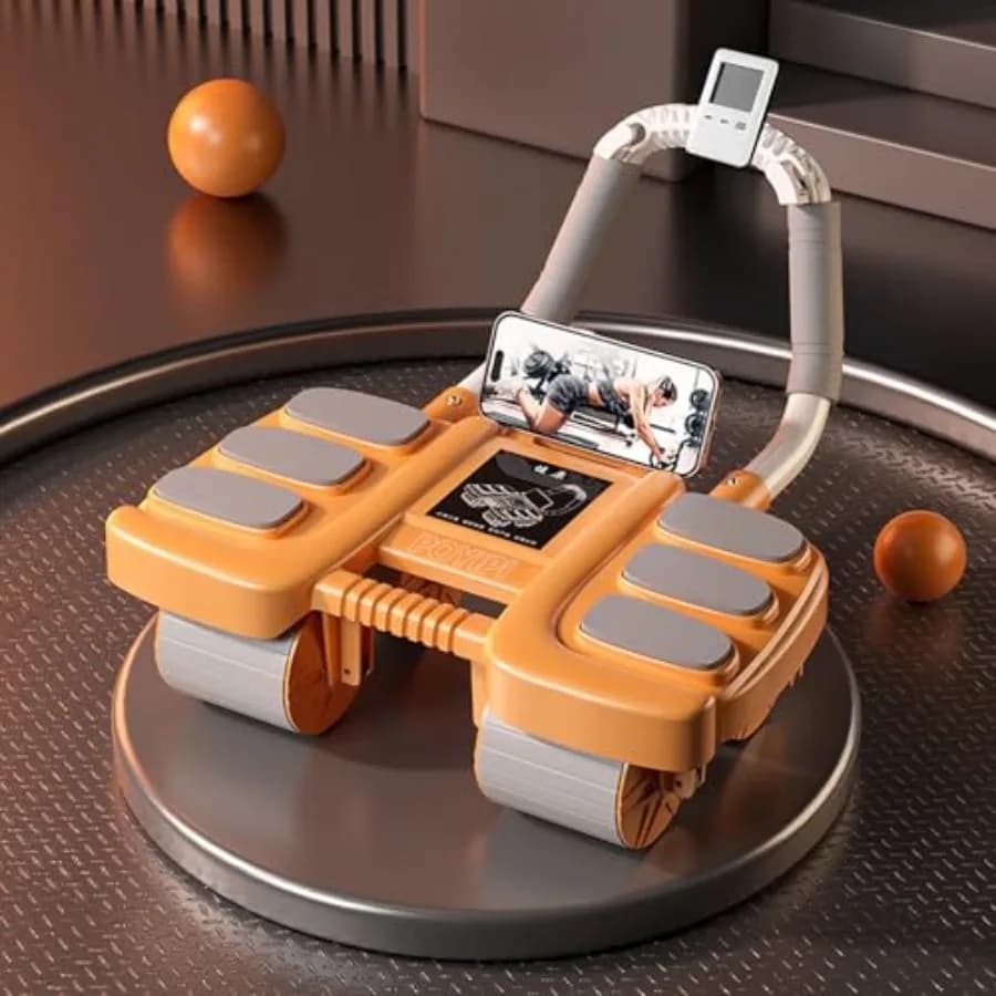 Wheel for Elbows - Four Wheels Core Training Tool with Automatic Rebound for Home Gym