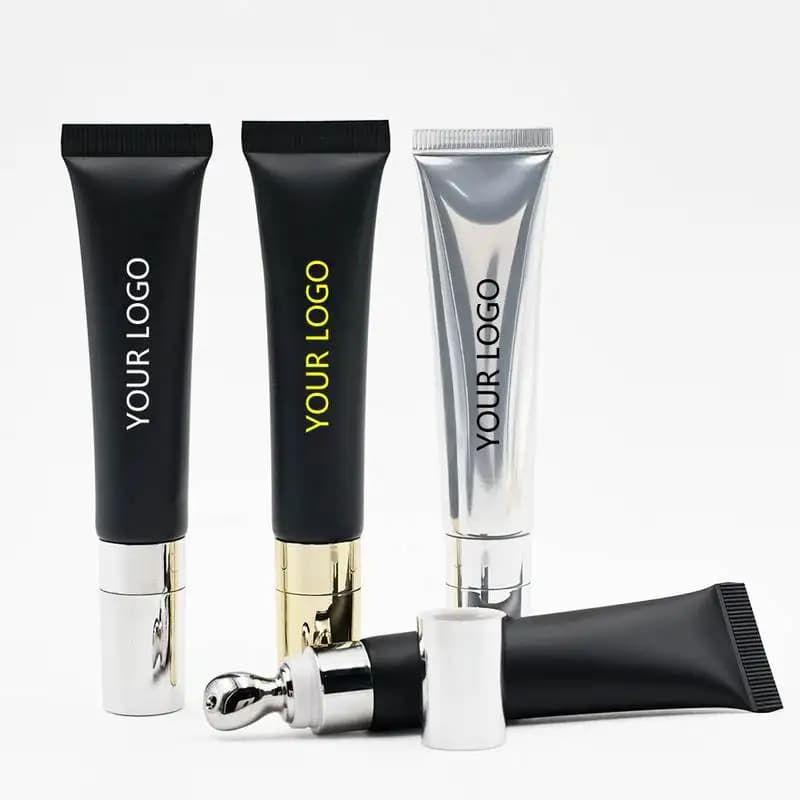 【Logo Personalizzato】50 Pezzi Tubetti Vuoti Neri Morbidi da 15ml Personalizzabili all'Ingrosso per Cosmetici Idratanti, Lucidalabbra alla Frutta e Olio per Labbra