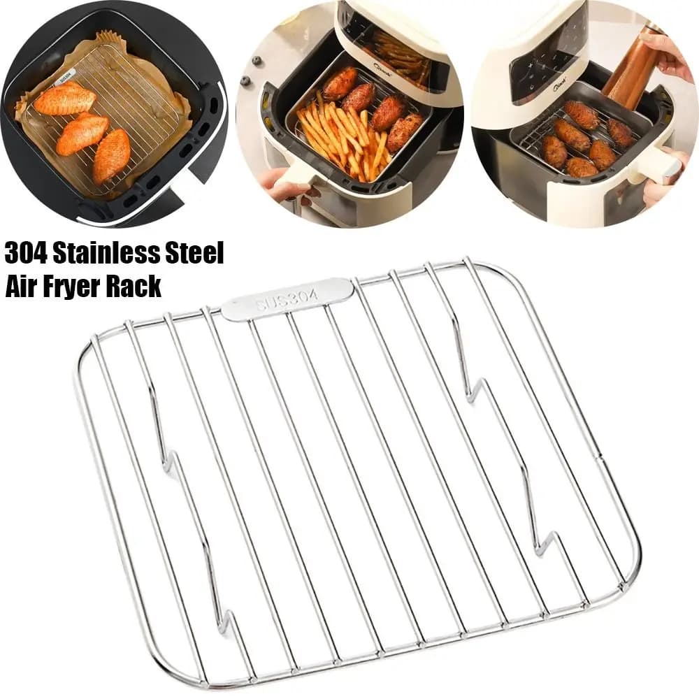 Rolling Grid Square Stainless Steel 304 with Folders, Air Frying Grid, Reinforced Steaming Grid
