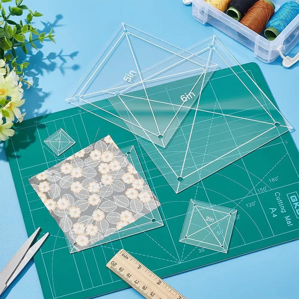 Set di righelli da taglio per tessuti quadrati Set versatile da 6 pezzi per progetti di cucito a maglia
