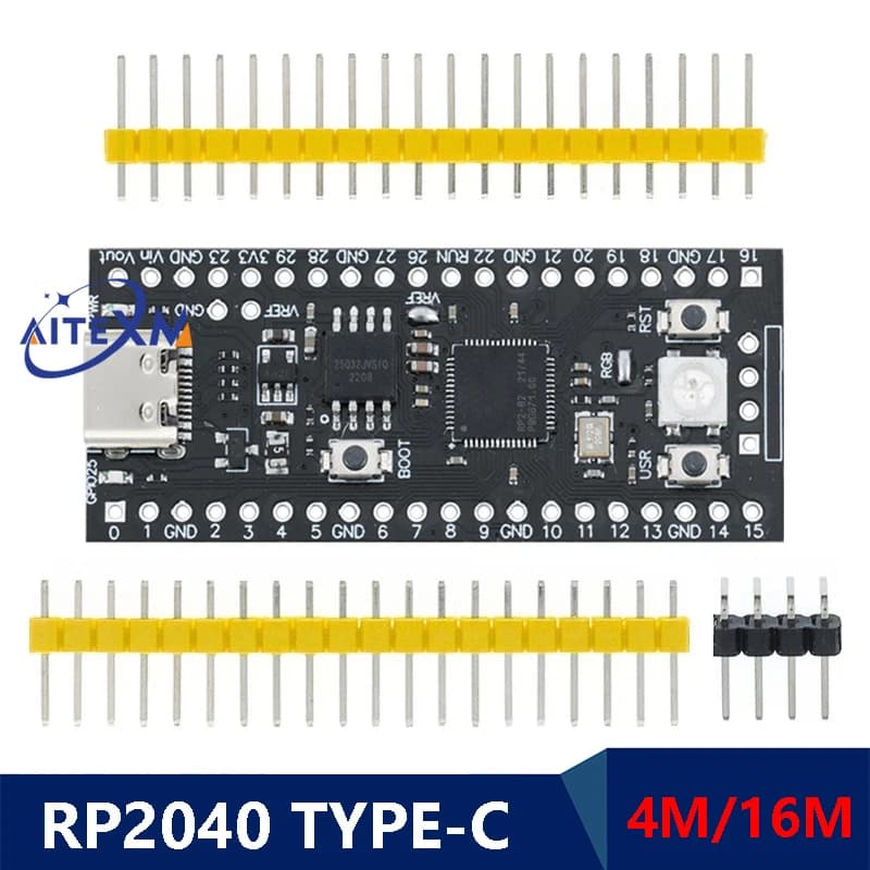 RP2040 TYPE-C USB-C Center Edge Edge For Raspberry 4MB RP2 Raspberry Pi Pico Micropython 4M