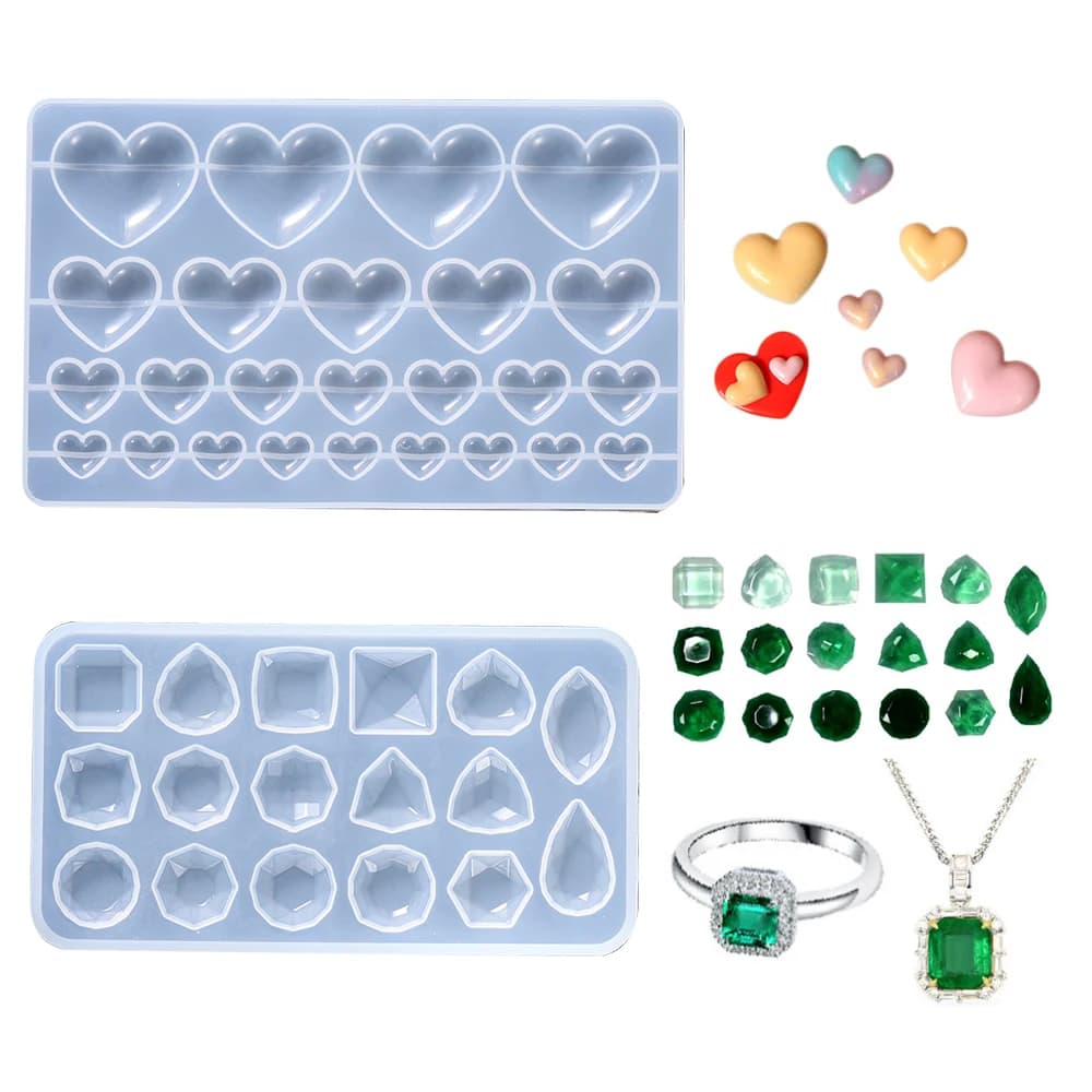 Stampo in silicone a forma di cuore d'amore Creazione di gioielli Strumento fai-da-te Stampi a forma di goccia in resina epossidica UV Artigianato decorativo in resina di fiori secchi