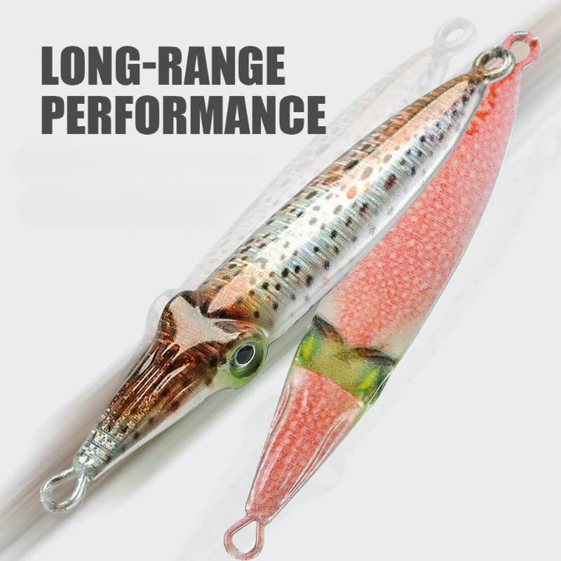 Road Runner Bait Shark Squid Eye Piastra di ferro Pittura a spruzzo Vera scala di pesci Bionic Long Casting Sgombro Esca Pesca in mare Warbler