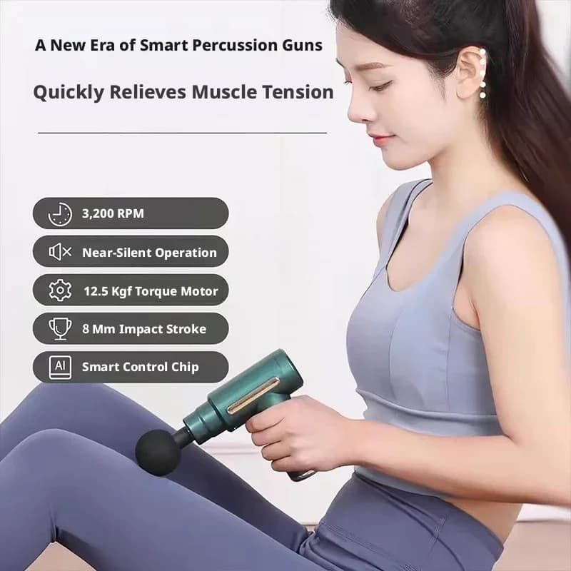 Massaggiatore Muscolare Elettrico Professionale, Pistola per Massaggio Fasciale, Dispositivo Tascabile Silenzioso per il Rilassamento Muscolare