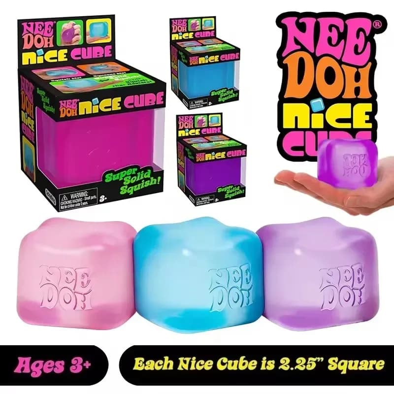 2026@@@Needoh Nice Cube Antistress Sensoriale, Giocattolo per Ansia e Concentrazione, Cubo Sensoriale da Scrivania per Adulti e Bambini
