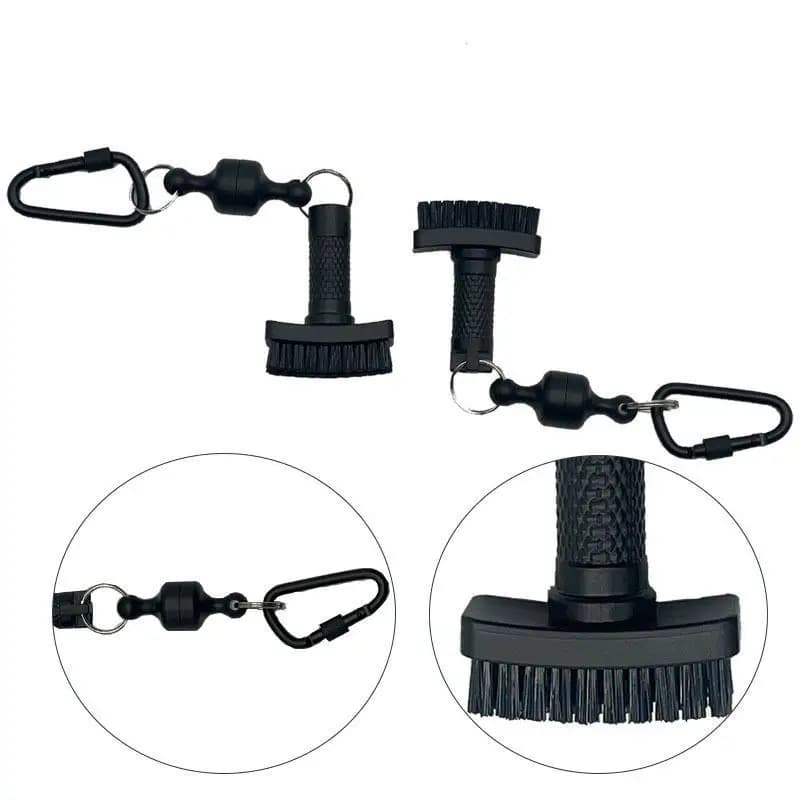 Mini Golf Dry Cleaning Brush With Removable Magnet Heavy Duty Nylon Bristles Durable Golf Tool for Golf Course Practice Sessions