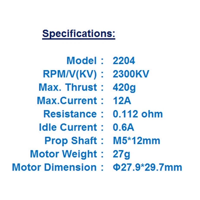Motore brushless MT2204 2206 2300KV CW CCW per droni RC FPV QAV 180 210 250 B-A50M