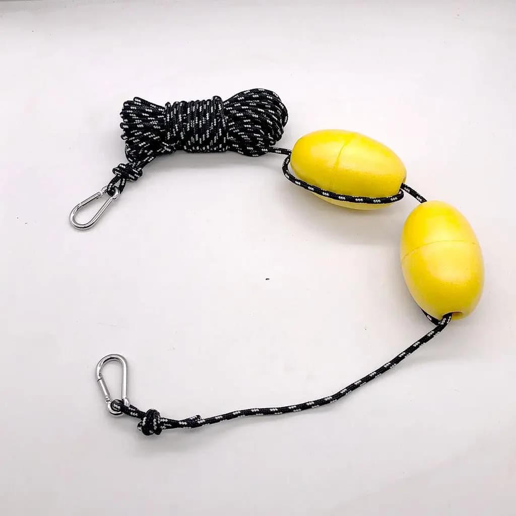 Kayak Accessory Tow Rope 9m Double Float Anchor Line Stainless Clips for Inflatable Kayak and Boating