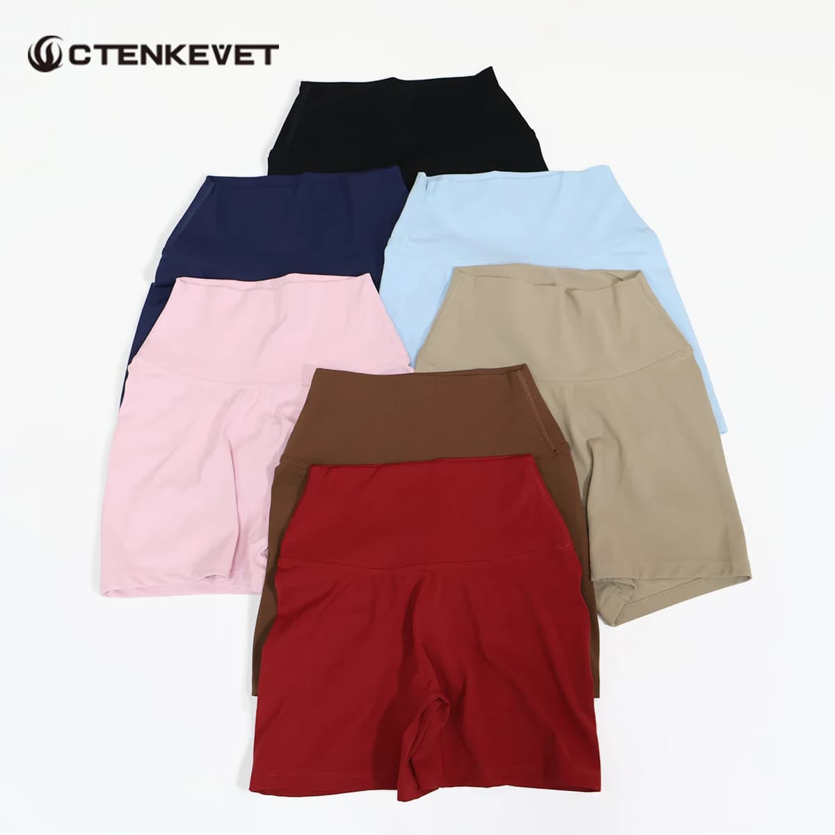 Ctenkevet High Waist Sports Shorts, Fast Drying, Soft, for Training, Cycling, Yoga, Jogging
