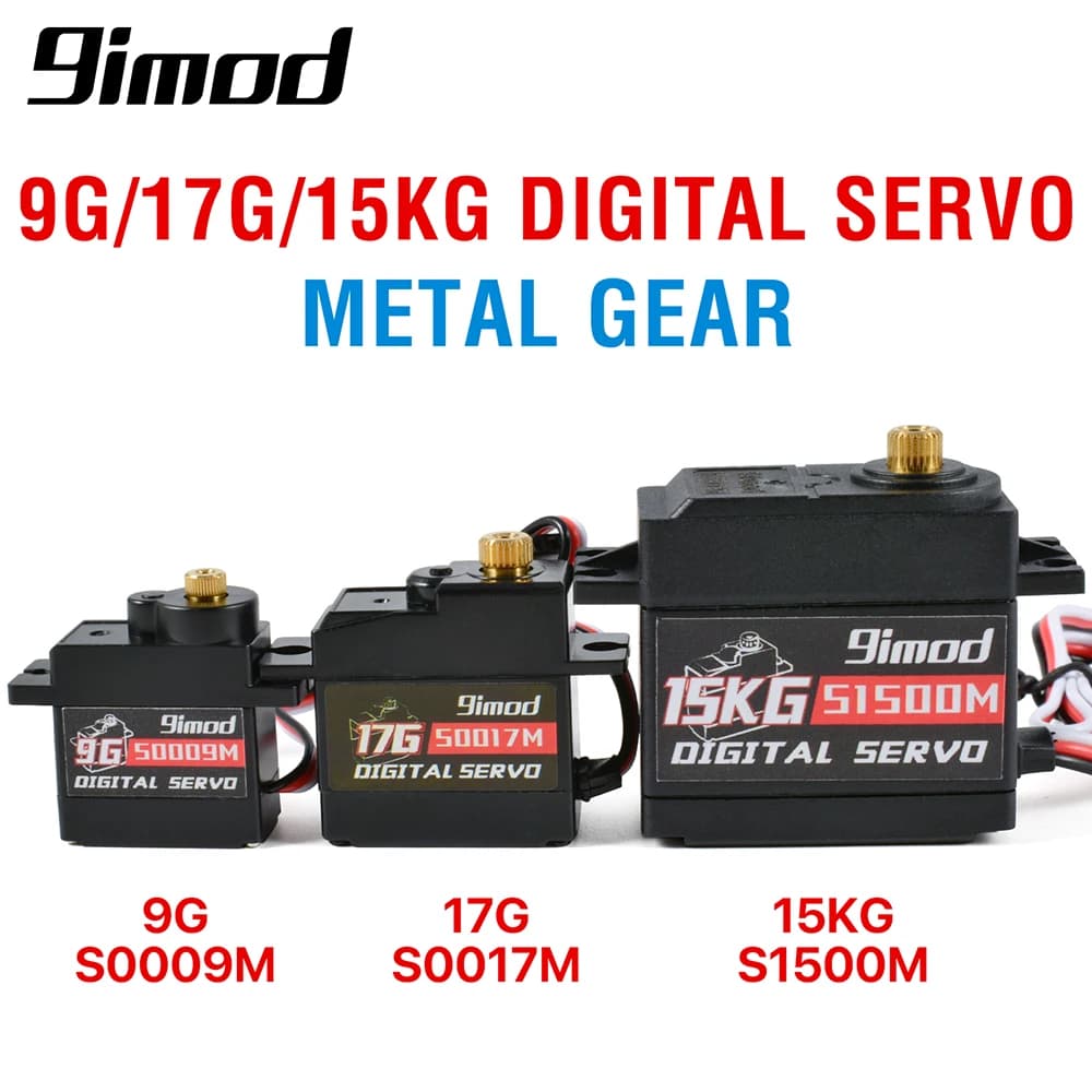 Servomotore digitale 9imod 9g 17g 15kg Servo sterzo con ingranaggi in metallo per auto RC 1:8 1:10 1:12 1:24
