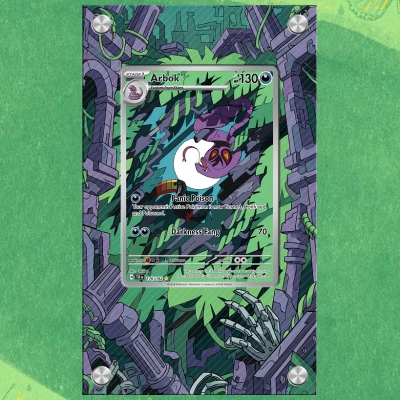 Art Display for Pokemon Arbok Card PTCG Keychain Anime Game Collectibles Anime Merchandise Acrylic ProtectiveCaseToys Gift