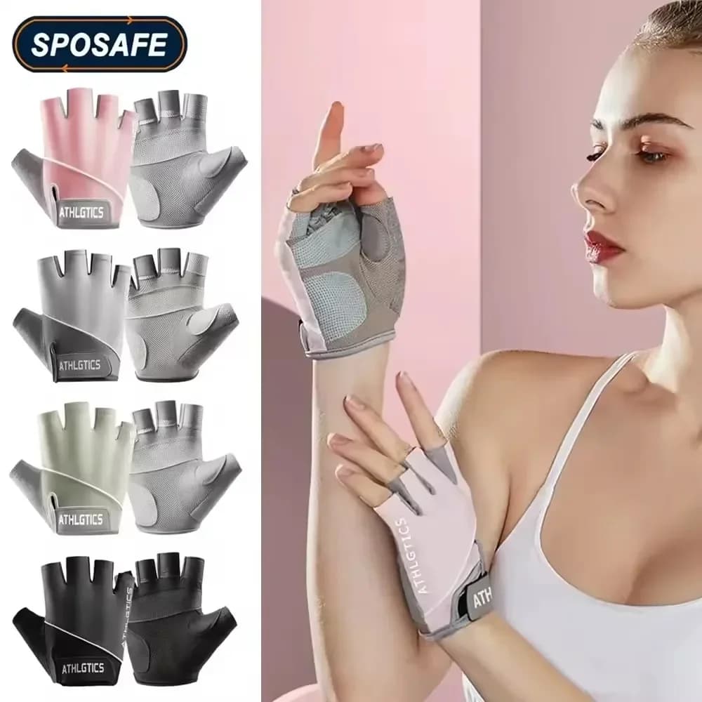 1 pair of breathable cycling gloves without fingers for men and women, workout, gym, weight lifting, workout, fitness exercise
