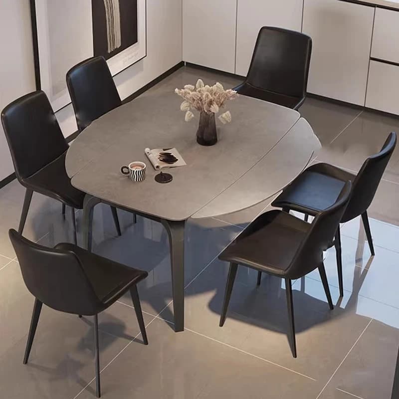 Tavoli da pranzo rotondi con gambe alte Design nero Tavoli da pranzo moderni salvaspazio economici Mobili per la casa Mesas De Jantar neri di lusso
