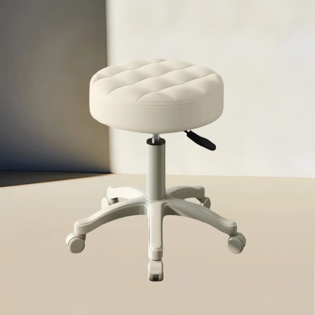 Adjustable Swivel Stool in Ecopelle Height with Wheels, Work Chair for SPA, Medicine, Salon, Office with Soft Cushion