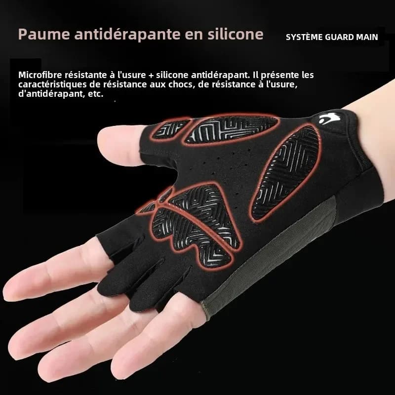 Breathable anti-slip cycling gloves for men and women, professional gym, fitness, half finger, summer fishing bike