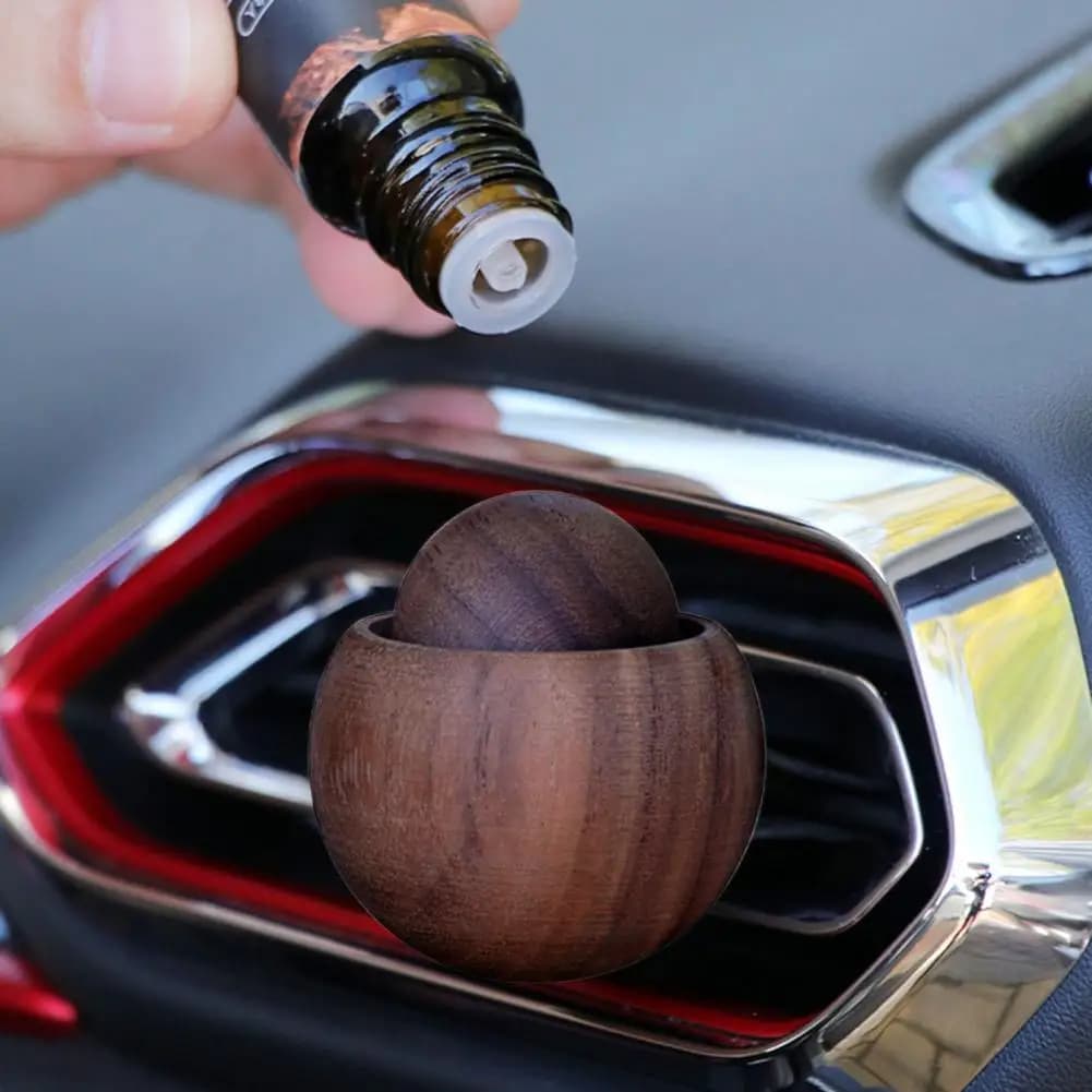 Diffusore di oli essenziali per auto e casa - Mini diffusore di fragranze naturali in legno, carino e adatto per camera da letto, soggiorno, bagno