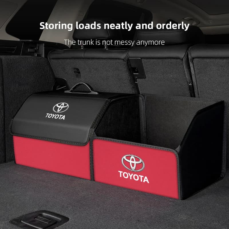 Tyre Valve Core Car Trunk Storage Bag Collapsible Camping Box For Toyota Crown Yaris Chr Auris Rav4 Prius Prado Avensis TRD