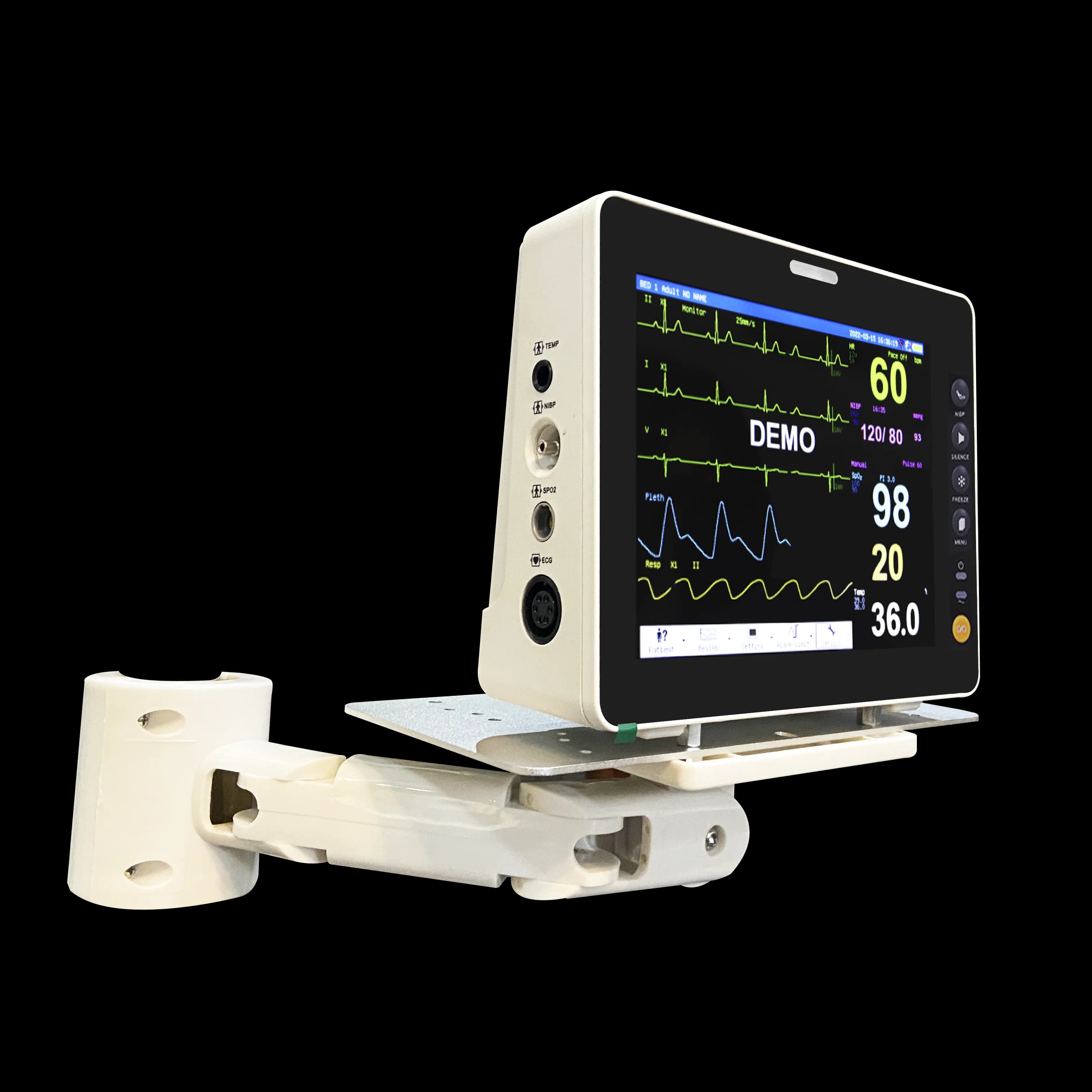 Portable 8 Inch Dental Patient Monitor with Stand Multi-Parameter Medical Supplies Electric Power Source for Dental Use