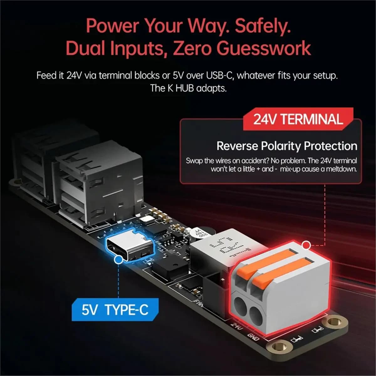 L70A BIGTREETECH K Hub Power Supply Module Active Thermal Management USB Splitter Expander for Voron Klipper 3D Printer