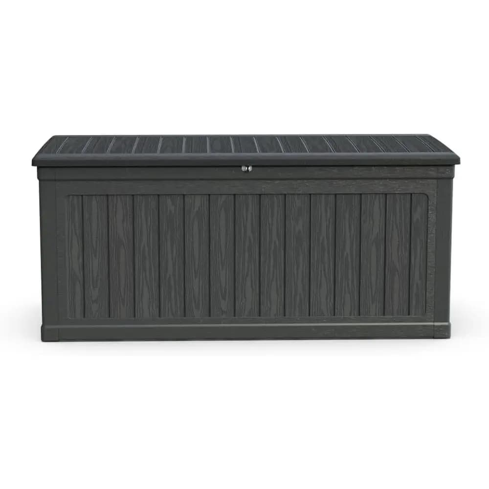 Grande contenitore da esterno per attrezzi da giardino, mobili da patio, cuscini, attrezzi da giardinaggio ed attrezzature sportive – Resina resistente alle intemperie con chiusura ermetica
