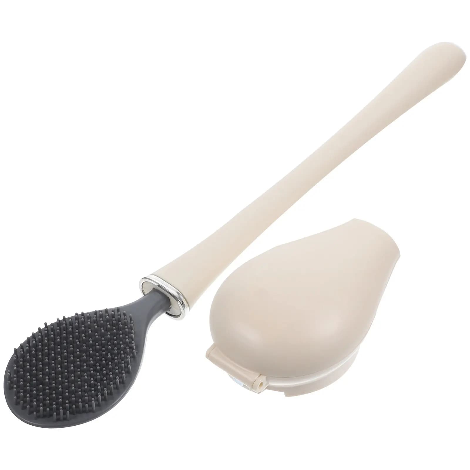 Set Spazzola per WC Compatta e Leggera con Supporto, Spazzolone Efficiente per Casa, Ospedale, Ufficio, Dormitorio, Camper, Bagno