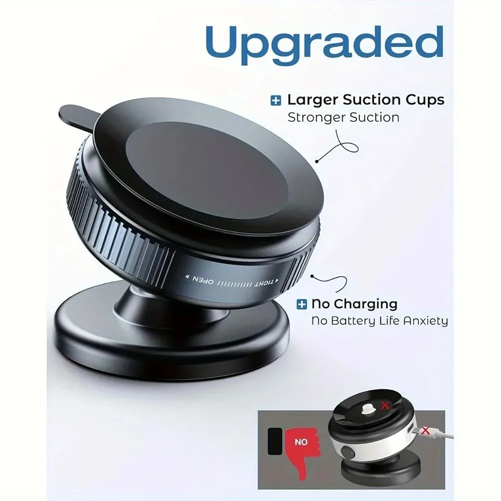 Supporto universale per telefono da auto pieghevole a 360° ° Supporto Magnetico Regolabile con Forte Aspirazione per iPhone, Auto, Scrivania e Smartphone