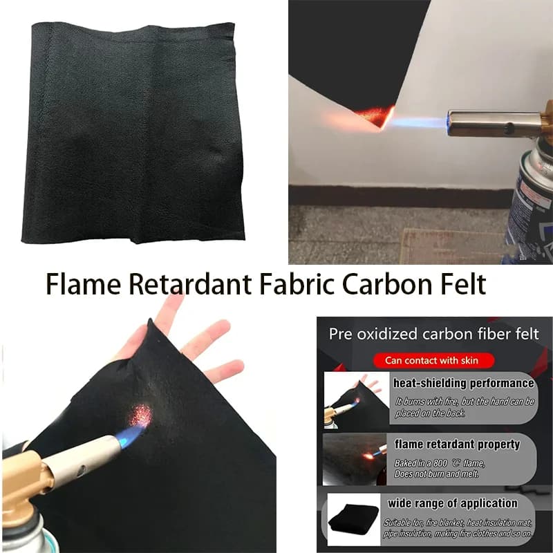 Tessuto ignifugo Feltro di carbonio Nero Piccolo tappetino ignifugo Saldatura Coperta per saldatura resistente al calore Materiale