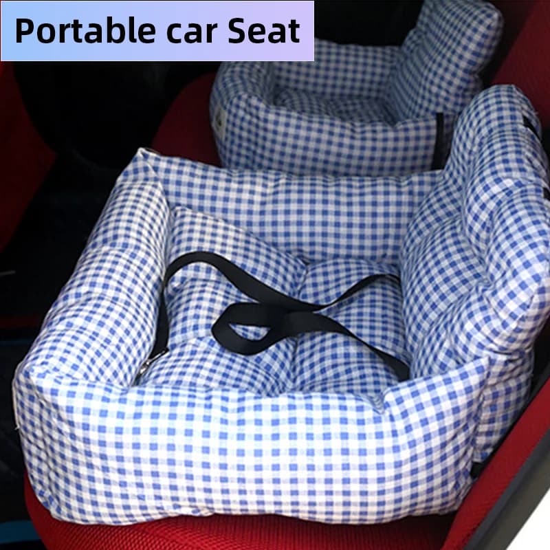 Lettino per cani Lettino per auto portatile per cani Sedile di sicurezza in cotone e lino Cuscino per animali domestici per tutte le stagioni Nido per gatti Lettino per dormire Marsupio da viaggio