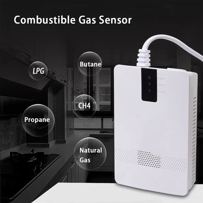 Sensore di perdite di gas intelligente Metano combustibile Propano CH4 GPL Rilevatore di gas naturale Allarme con indicatore luminoso Spina CA JKD - 812