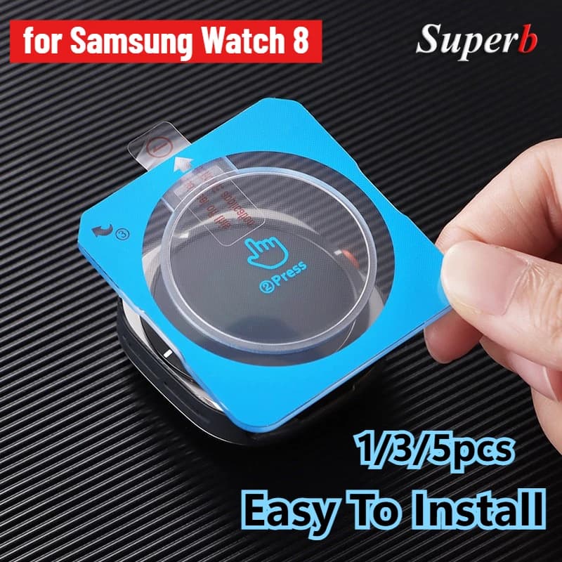 1/3/5 pezzi in vetro temperato per Samsung Galaxy Watch 8 Classic/Watch8 40MM 44MM HD pellicola proteggi schermo trasparente facile da installare