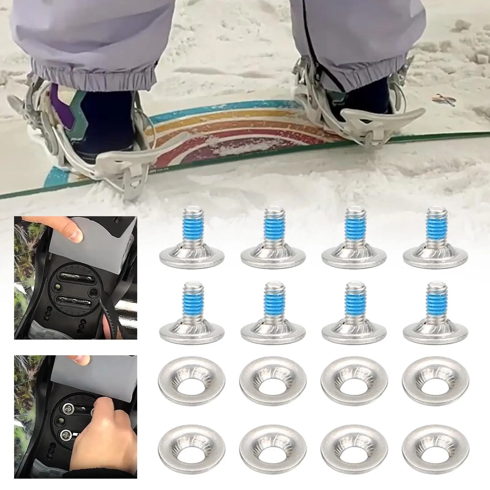 Stainless Steel Snowboard Fixing Screw Set, Winter Sports Countersunk Screw,