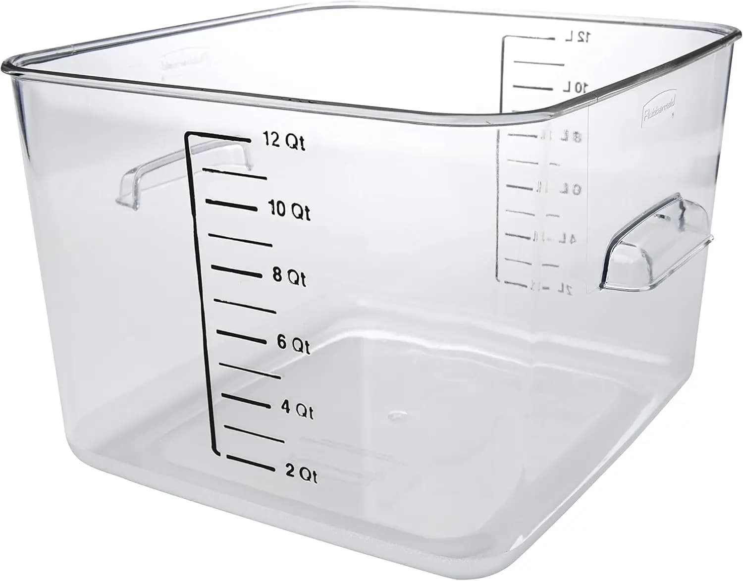 Contenitore per Alimenti Quadrato Trasparente da 12 Quarti per Cucina, Sous Vide, Preparazione Pasti - Design Salvaspazio